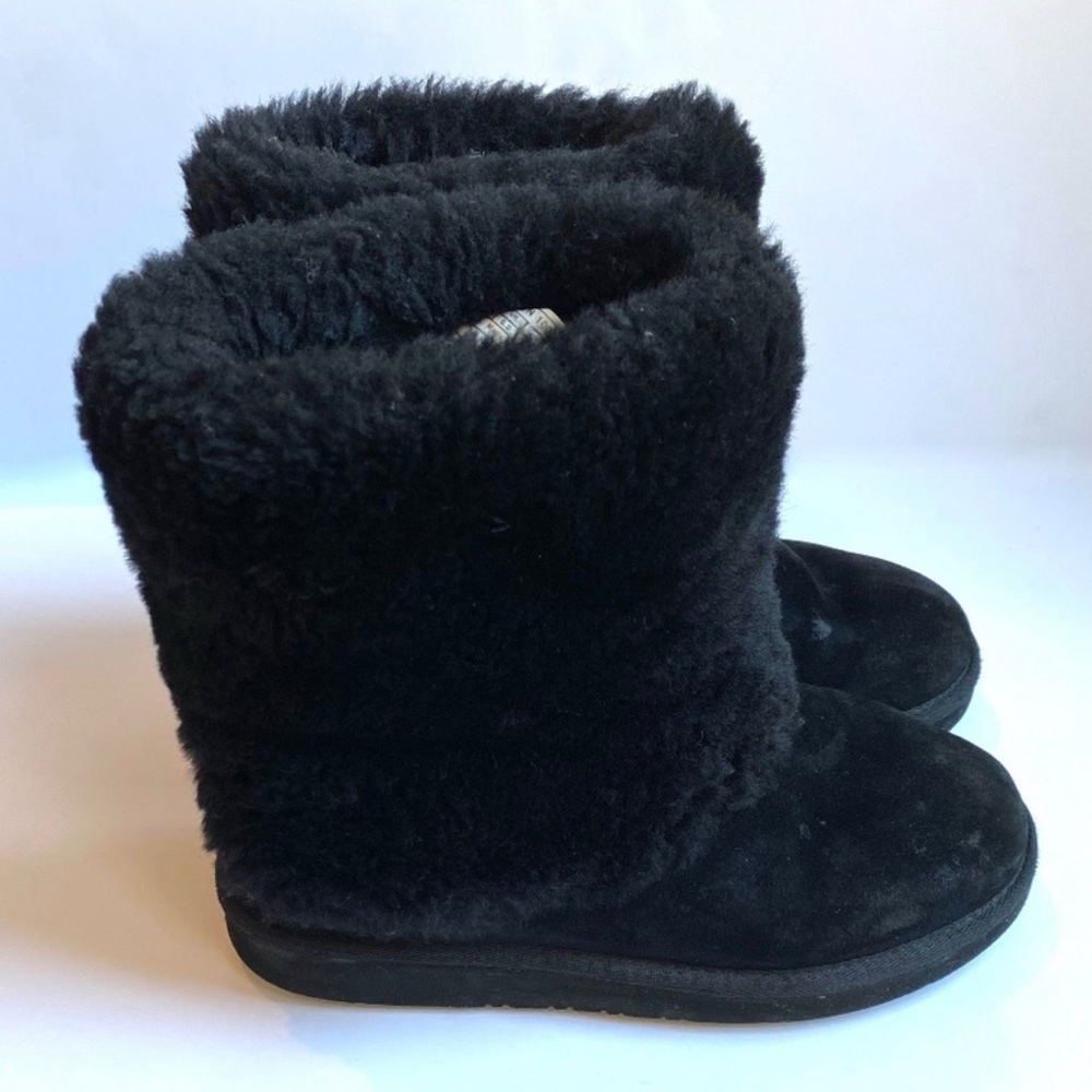 Ugg Pattern Black Shearling Winter Boots Women's … - image 3